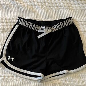 Under Armour Women's Black and White Athletic Shorts